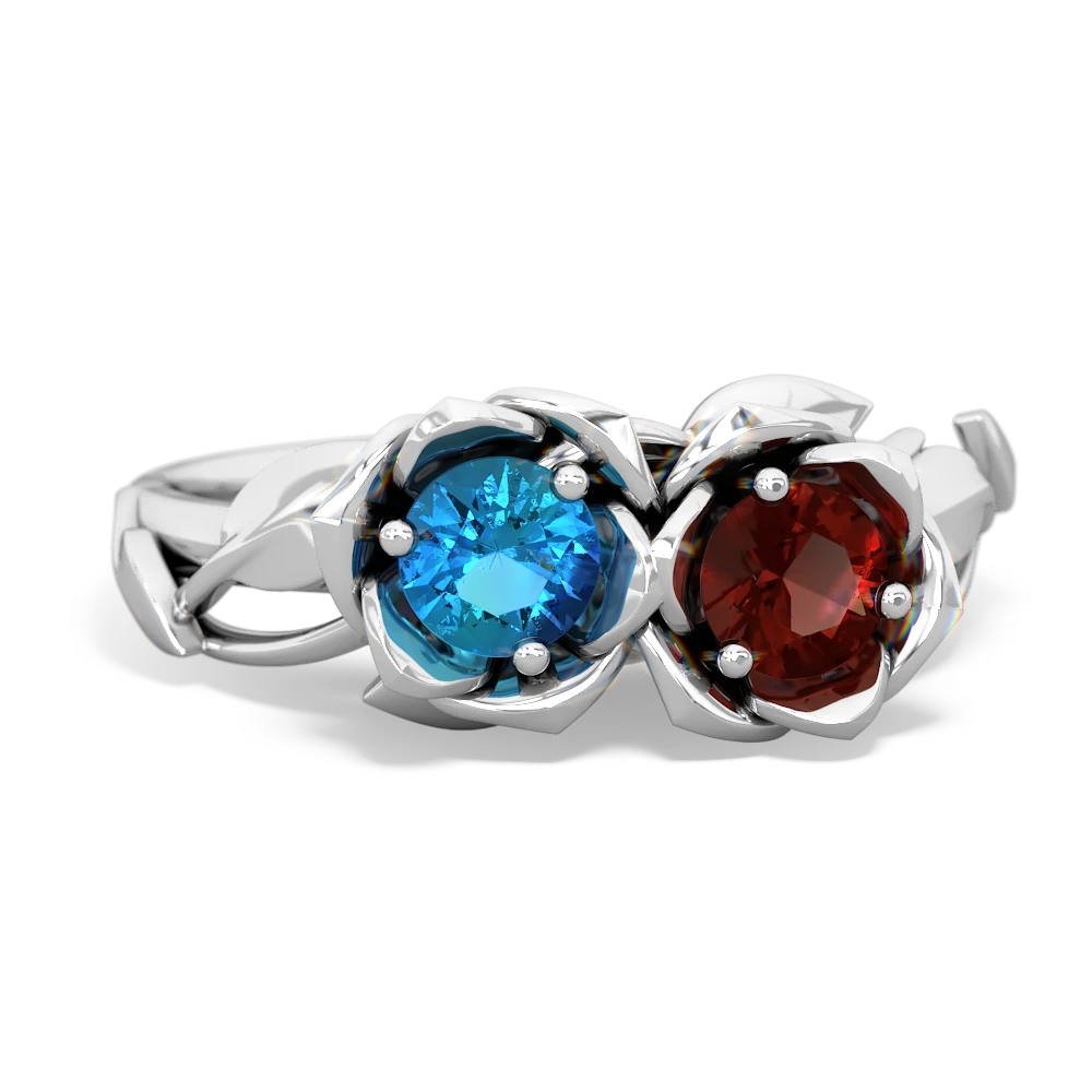 London Topaz Rose Garden 14K White Gold ring R5510