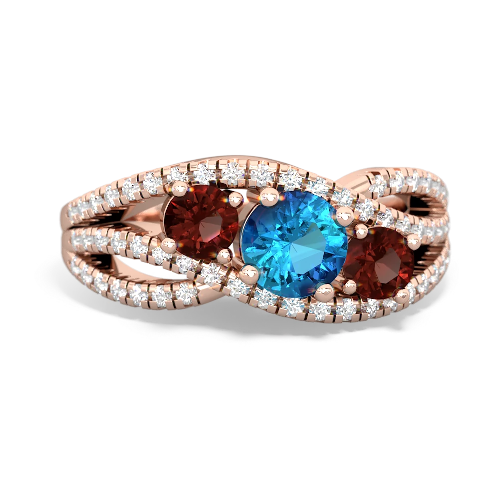 London Topaz Three Stone Aurora 14K Rose Gold ring R3080