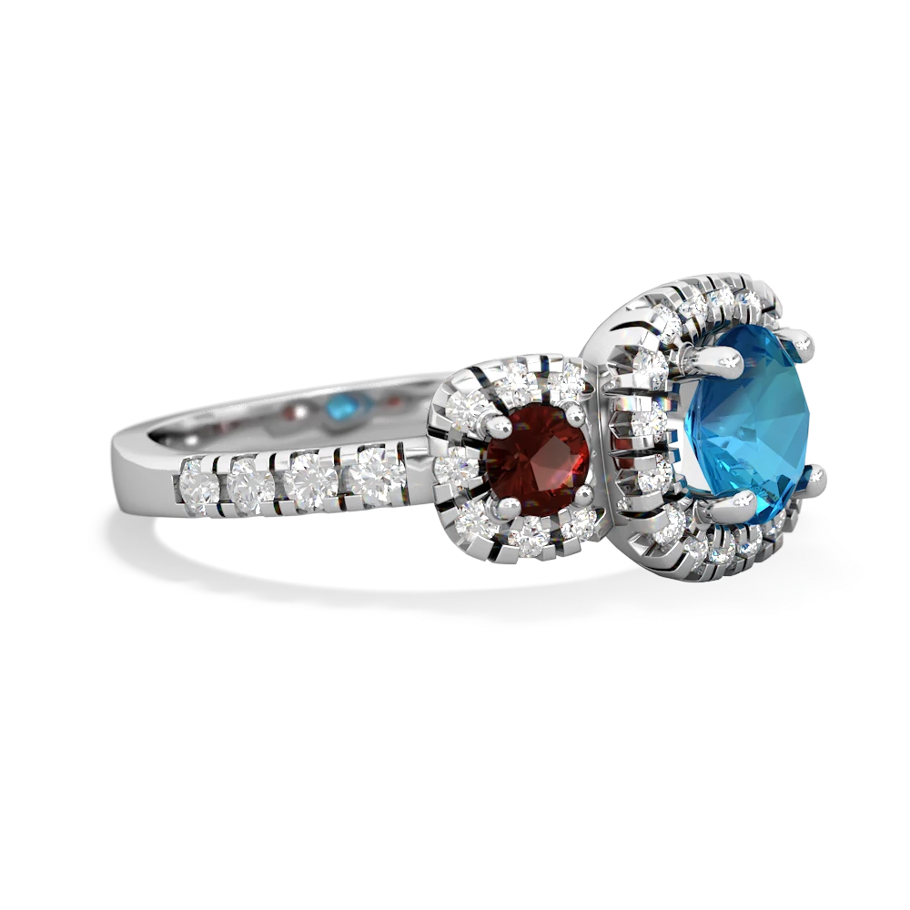 London Topaz Regal Halo 14K White Gold ring R5350