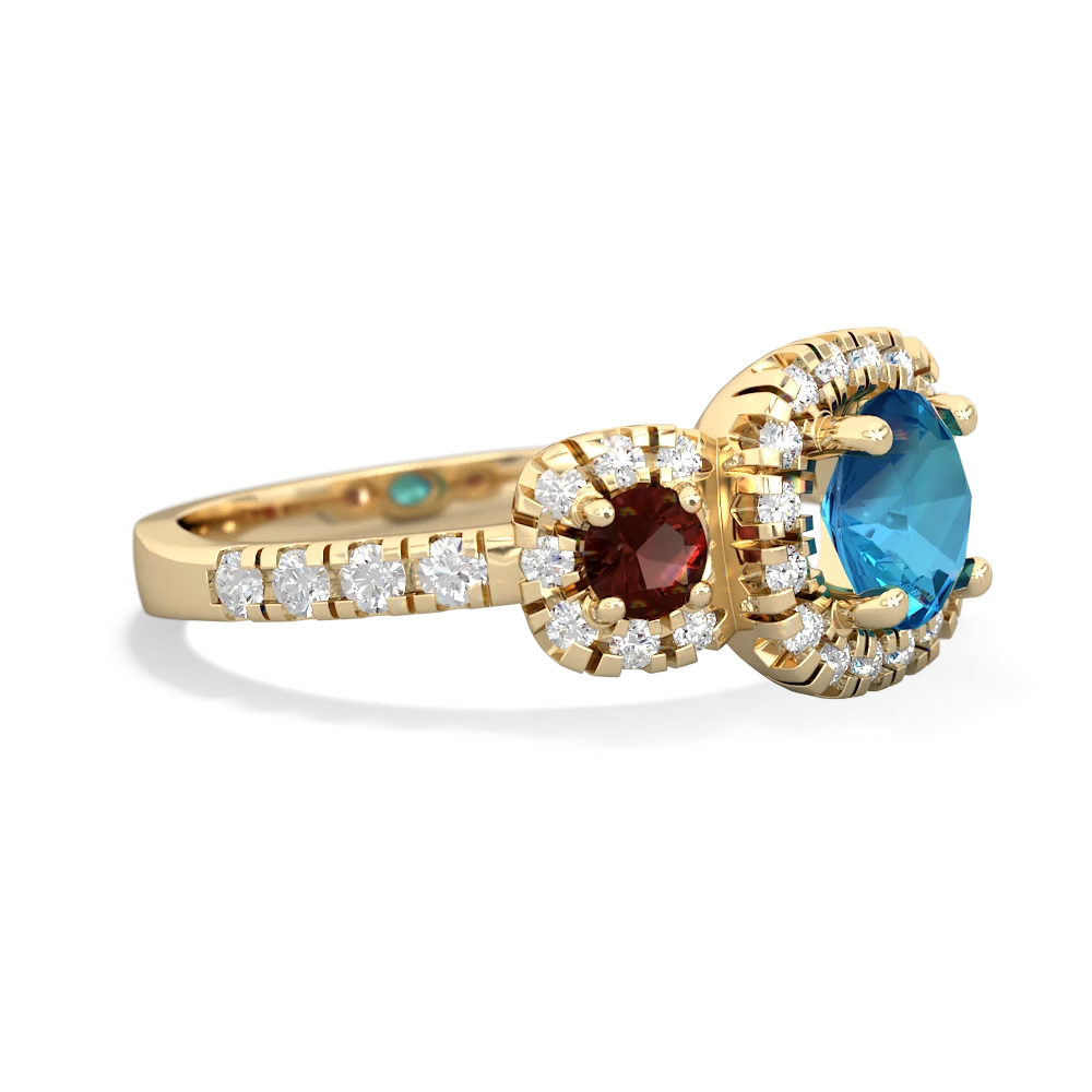 London Topaz Regal Halo 14K Yellow Gold ring R5350