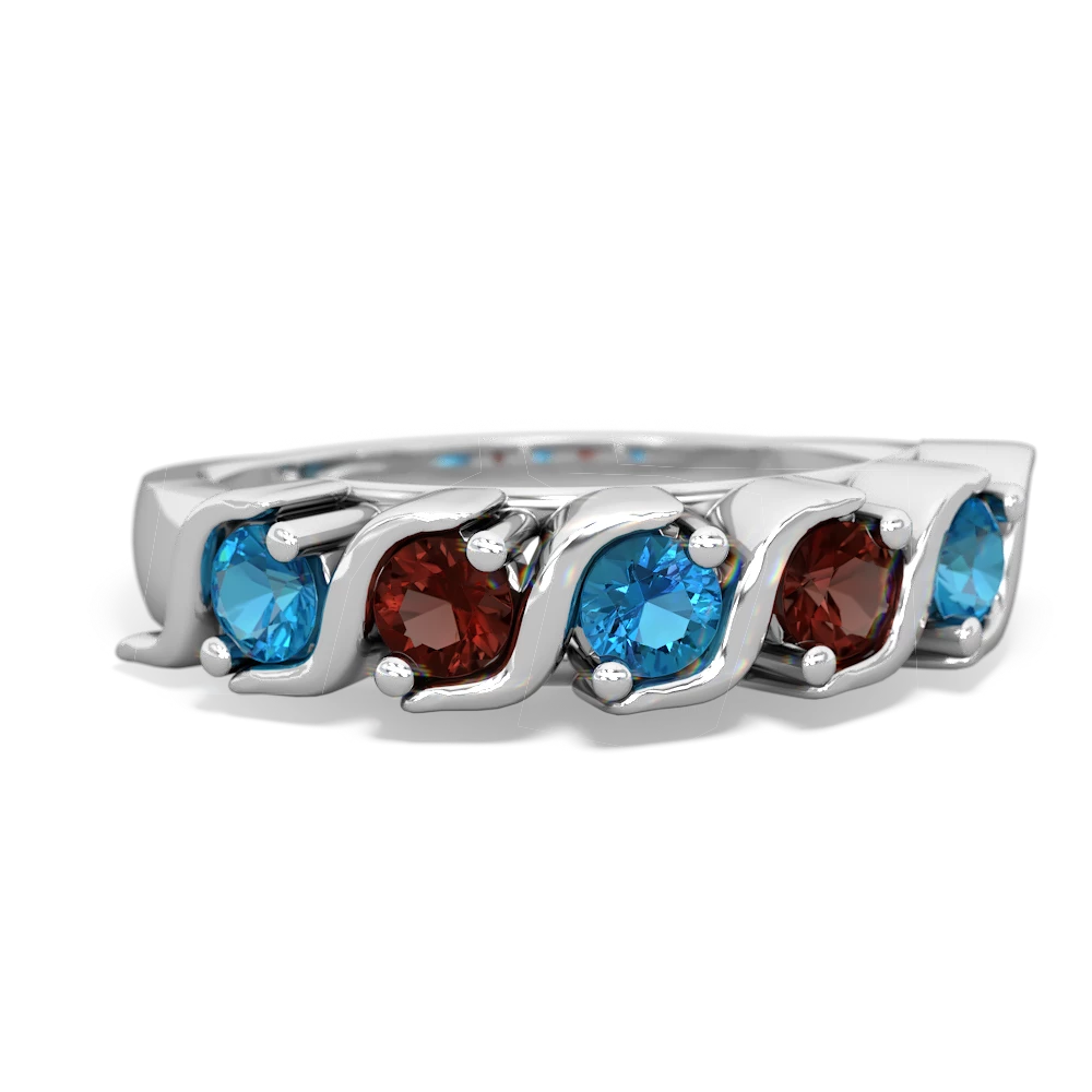 London Topaz Anniversary Band 14K White Gold ring R2089