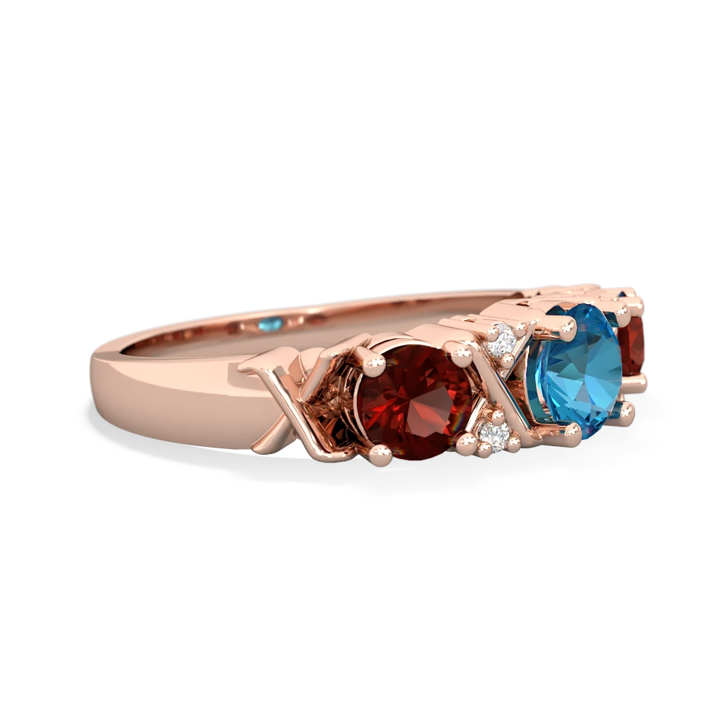 London Topaz Hugs And Kisses 14K Rose Gold ring R5016