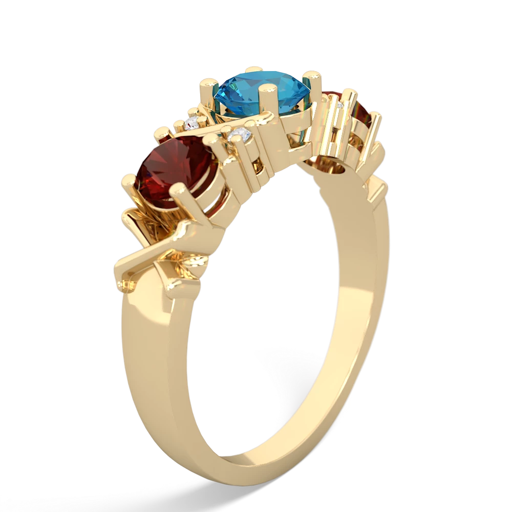 London Topaz Hugs And Kisses 14K Yellow Gold ring R5016