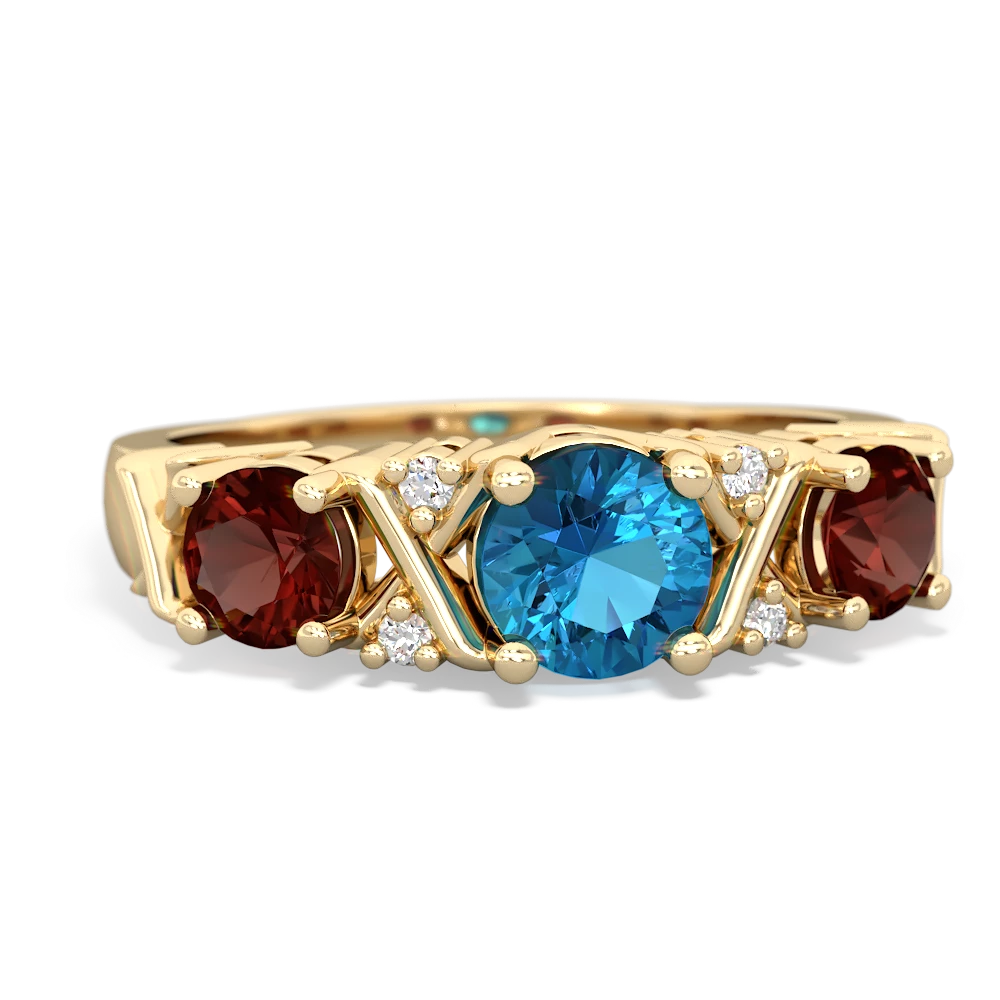 London Topaz Hugs And Kisses 14K Yellow Gold ring R5016