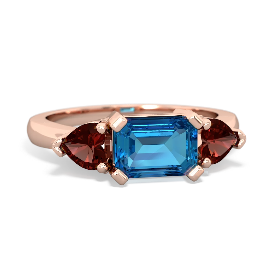 London Topaz Three Stone 14K Rose Gold ring R5235