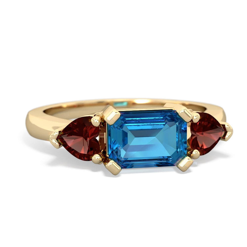 London Topaz Three Stone 14K Yellow Gold ring R5235