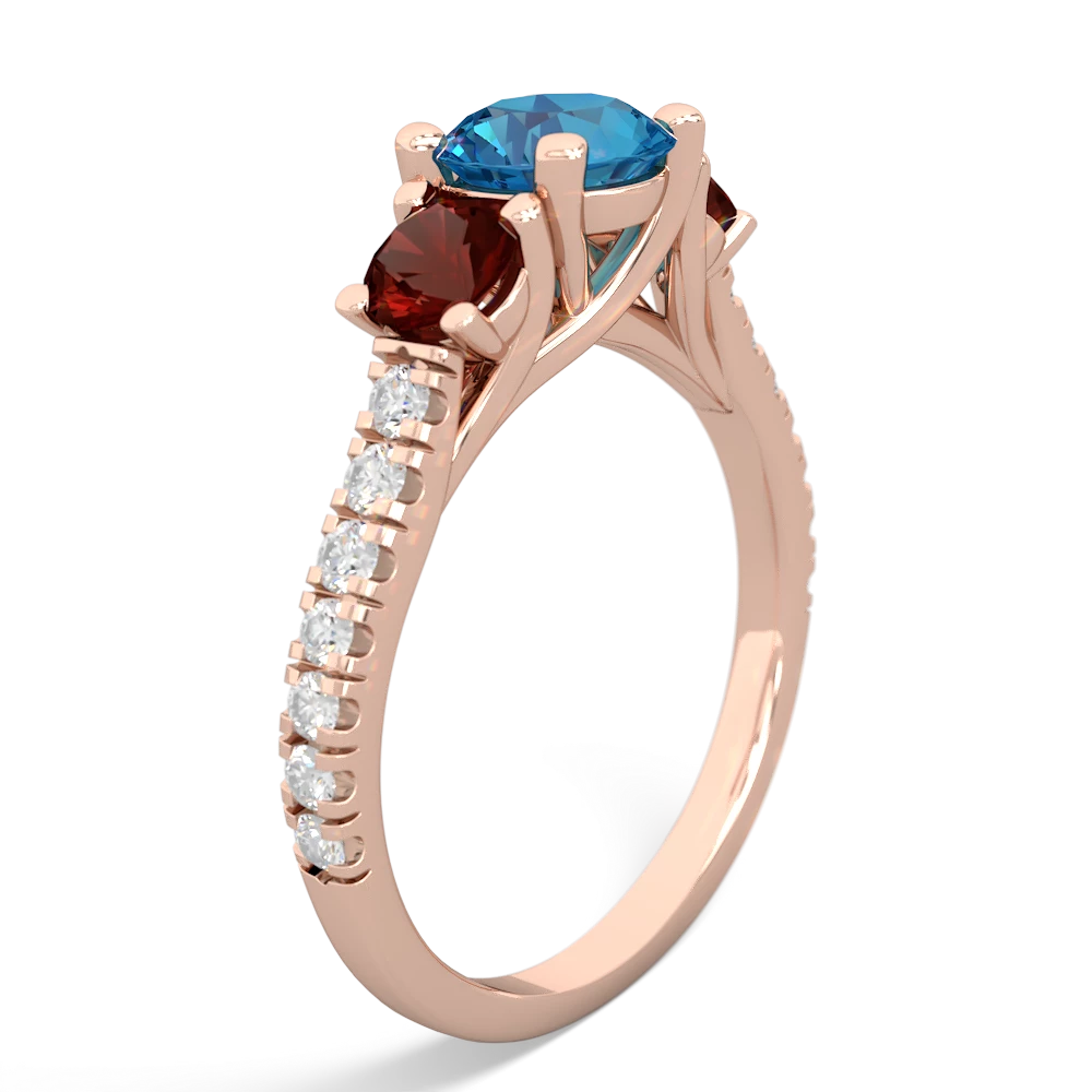 London Topaz Pave Trellis 14K Rose Gold ring R5500