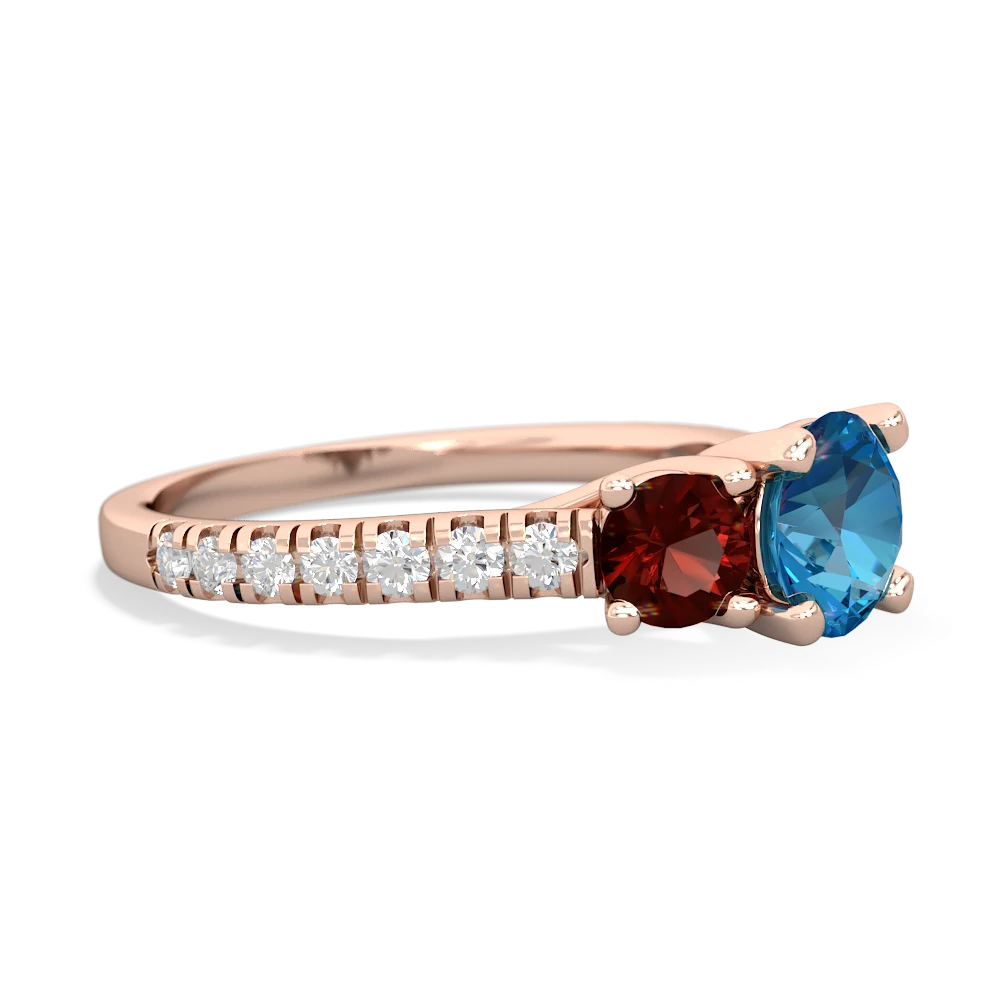 London Topaz Pave Trellis 14K Rose Gold ring R5500