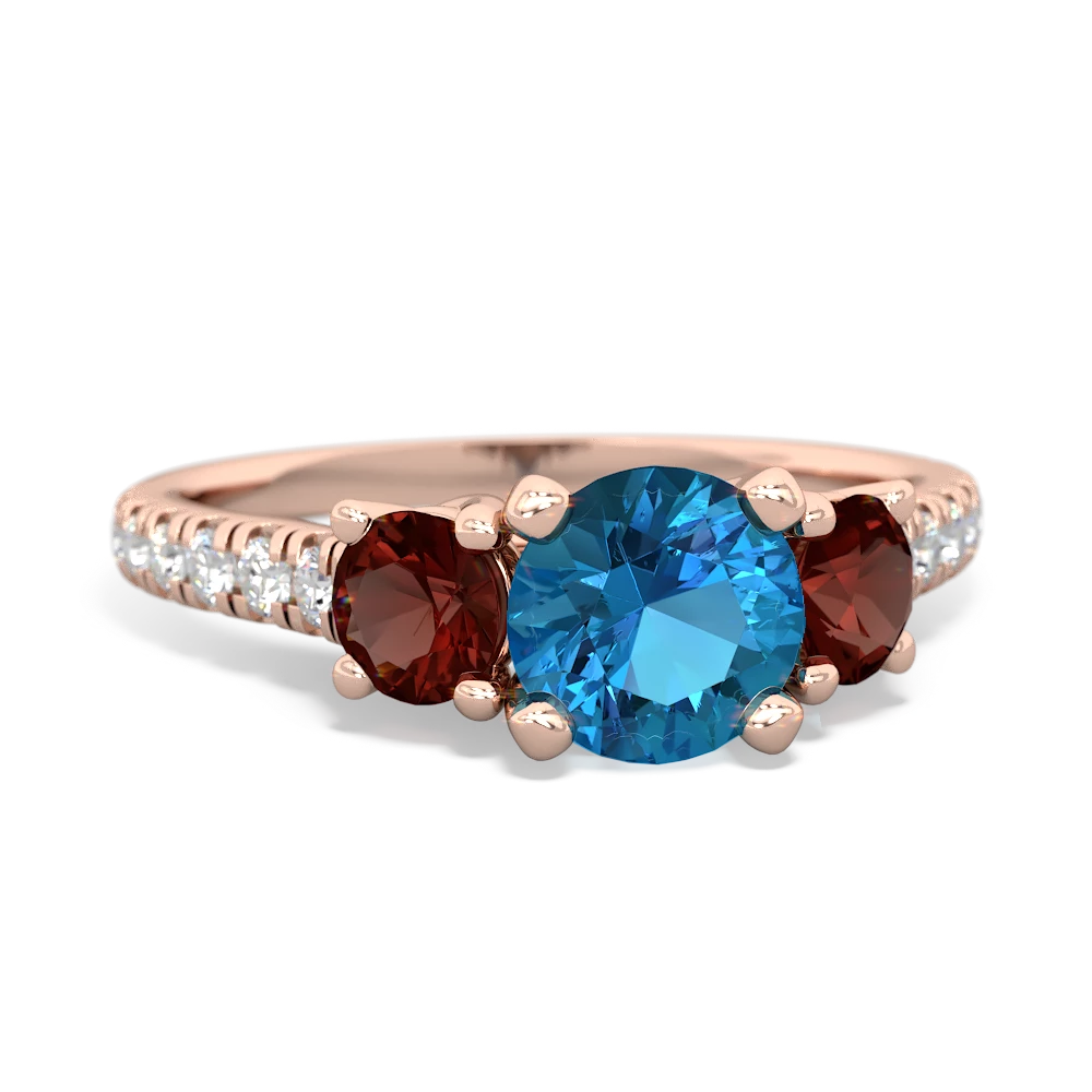 London Topaz Pave Trellis 14K Rose Gold ring R5500