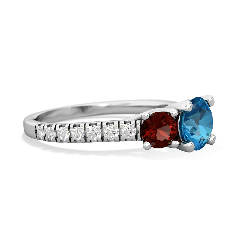 London Topaz Pave Trellis 14K White Gold ring R5500