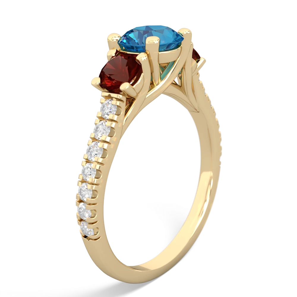 London Topaz Pave Trellis 14K Yellow Gold ring R5500