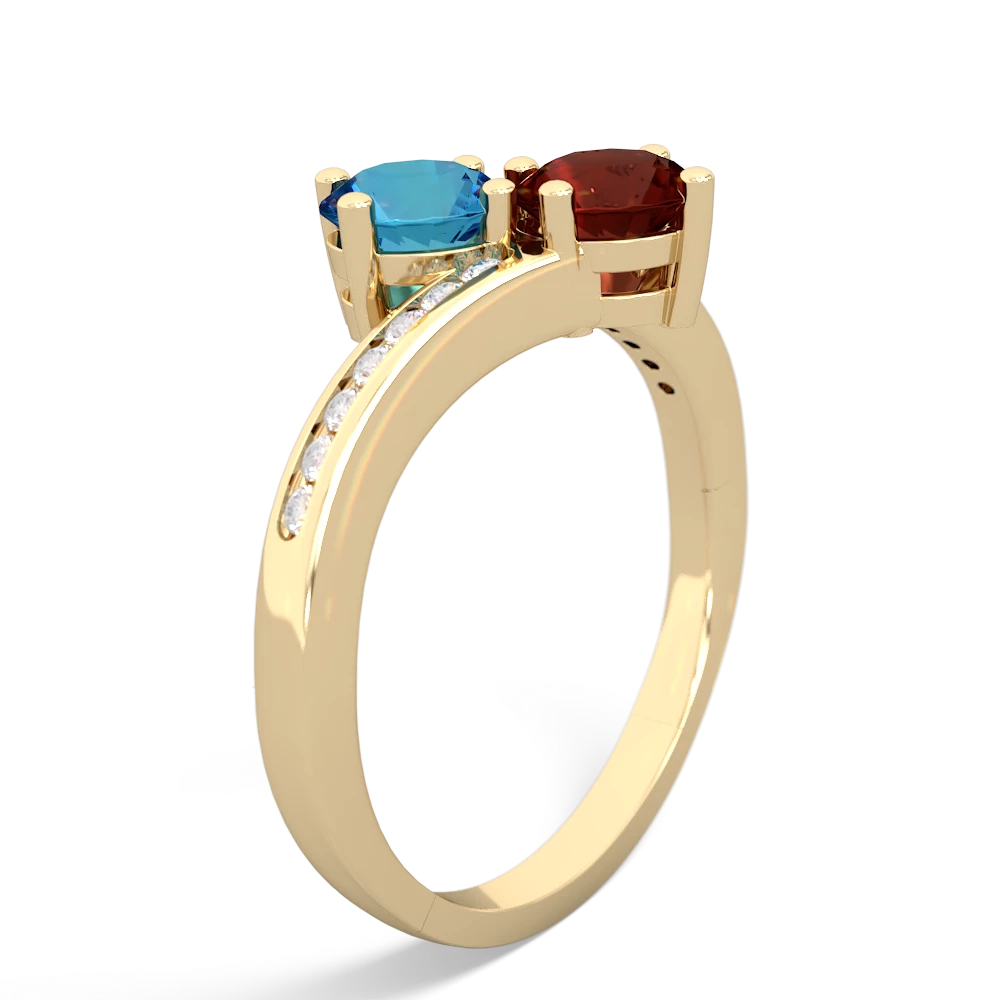 London Topaz Channel Set Two Stone 14K Yellow Gold ring R5303