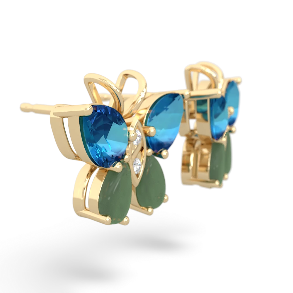 London Topaz Butterfly 14K Yellow Gold earrings E2215