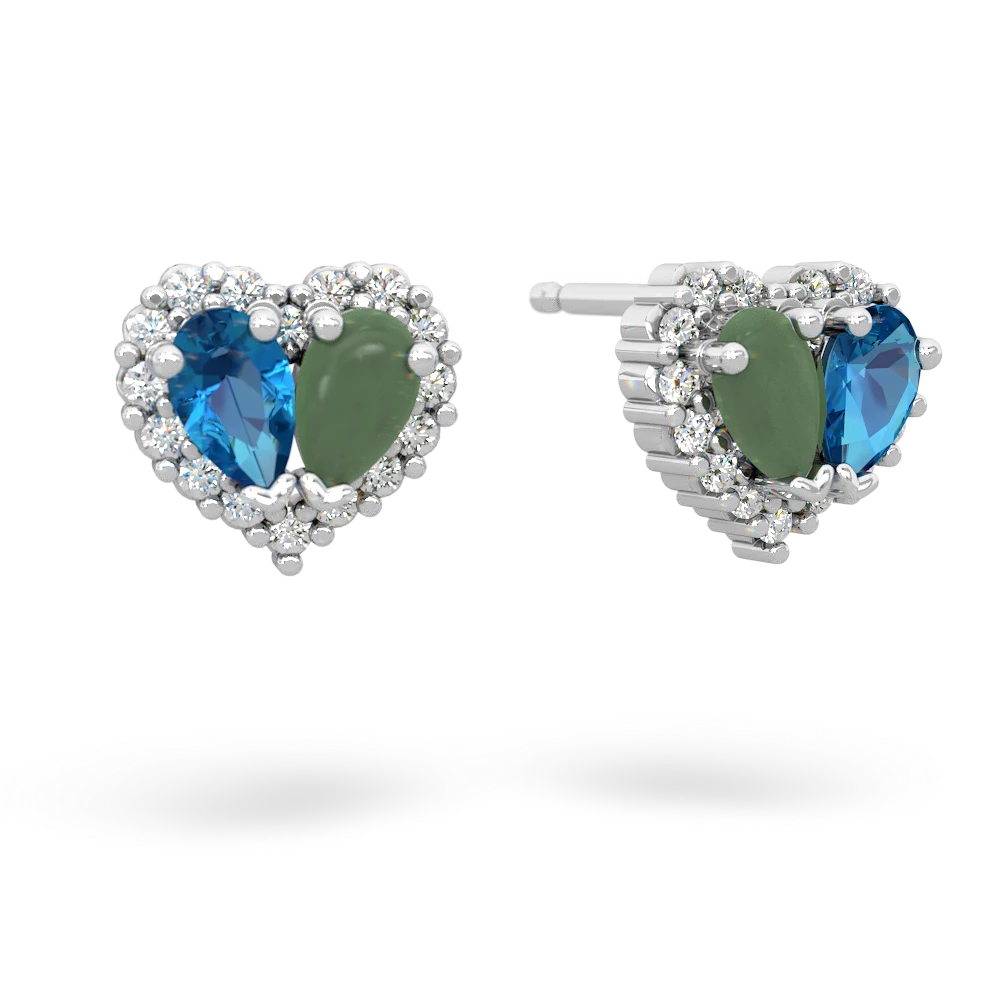 London Topaz Halo 14K White Gold earrings E7008