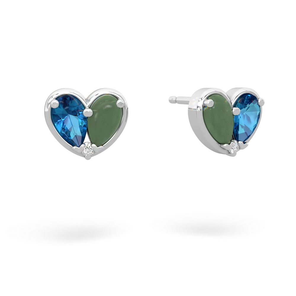 London Topaz 'Our Heart' 14K White Gold earrings E5072