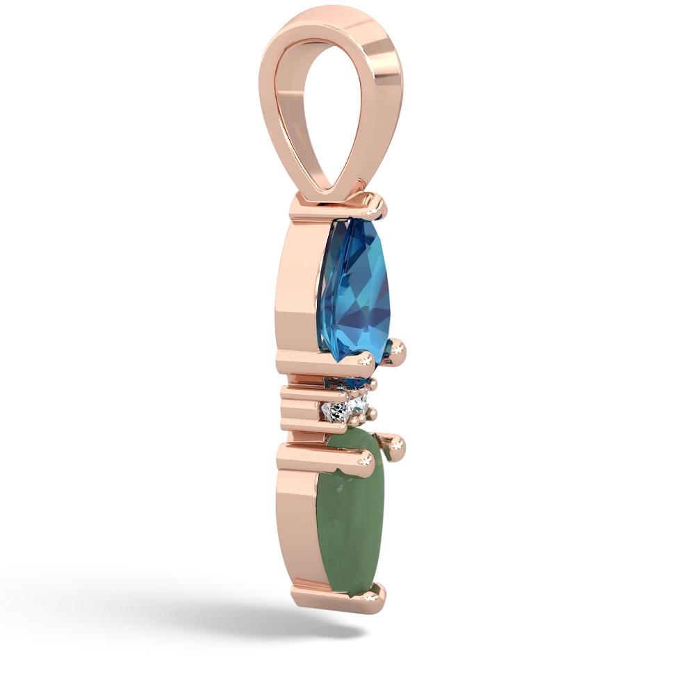 London Topaz Bowtie Drop 14K Rose Gold pendant P0865