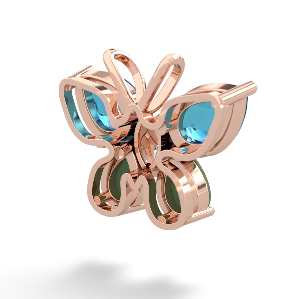 London Topaz Butterfly 14K Rose Gold pendant P2215