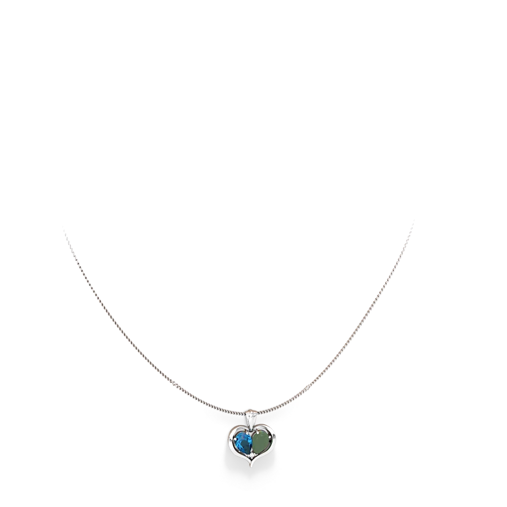 London Topaz Two Become One 14K White Gold pendant P5330