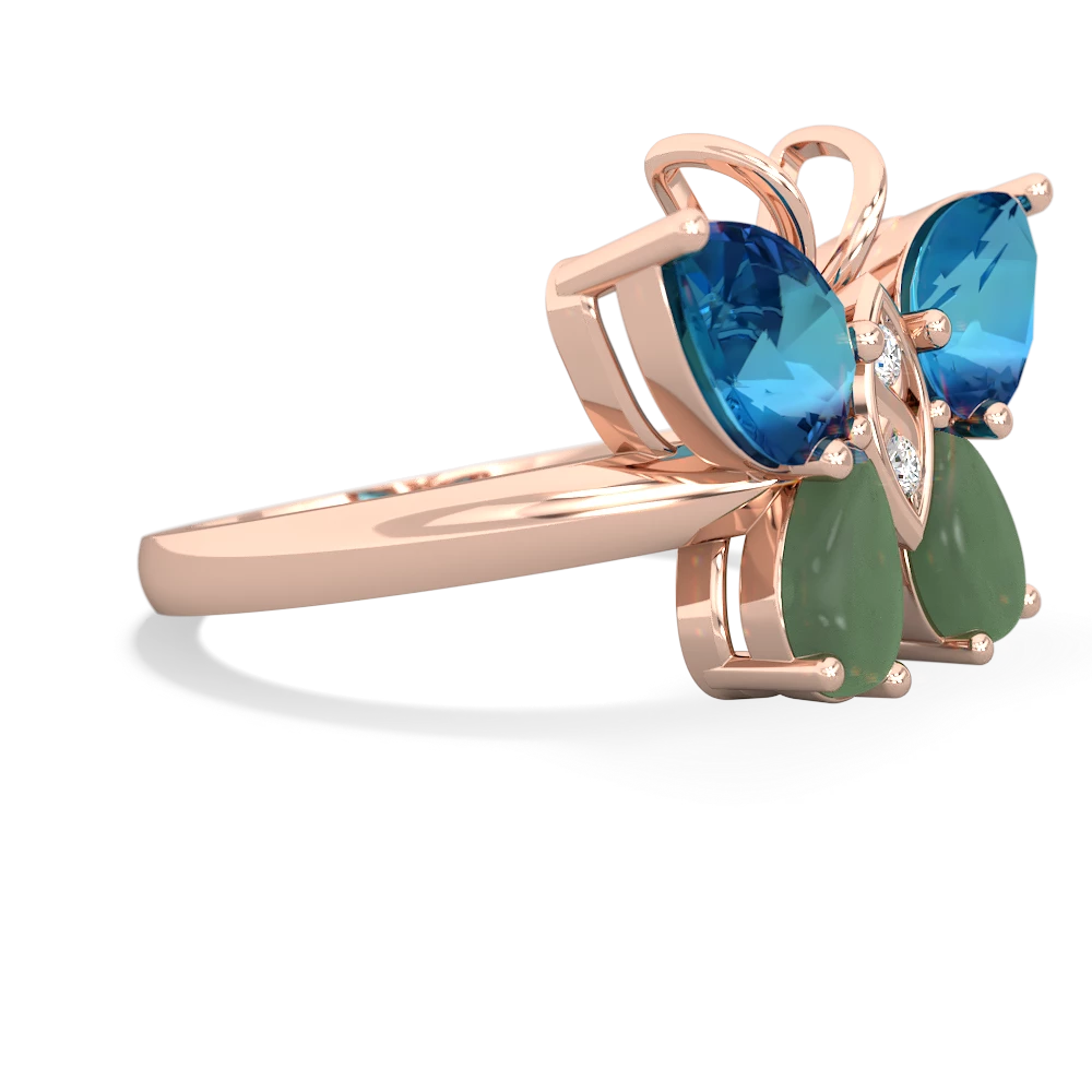 London Topaz Butterfly 14K Rose Gold ring R2215