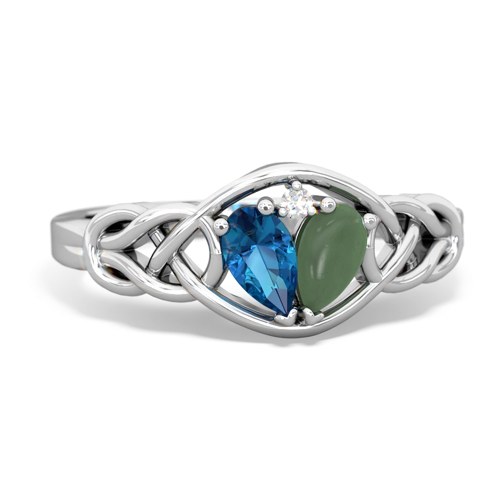 London Topaz Celtic Love Knot 14K White Gold ring R5420