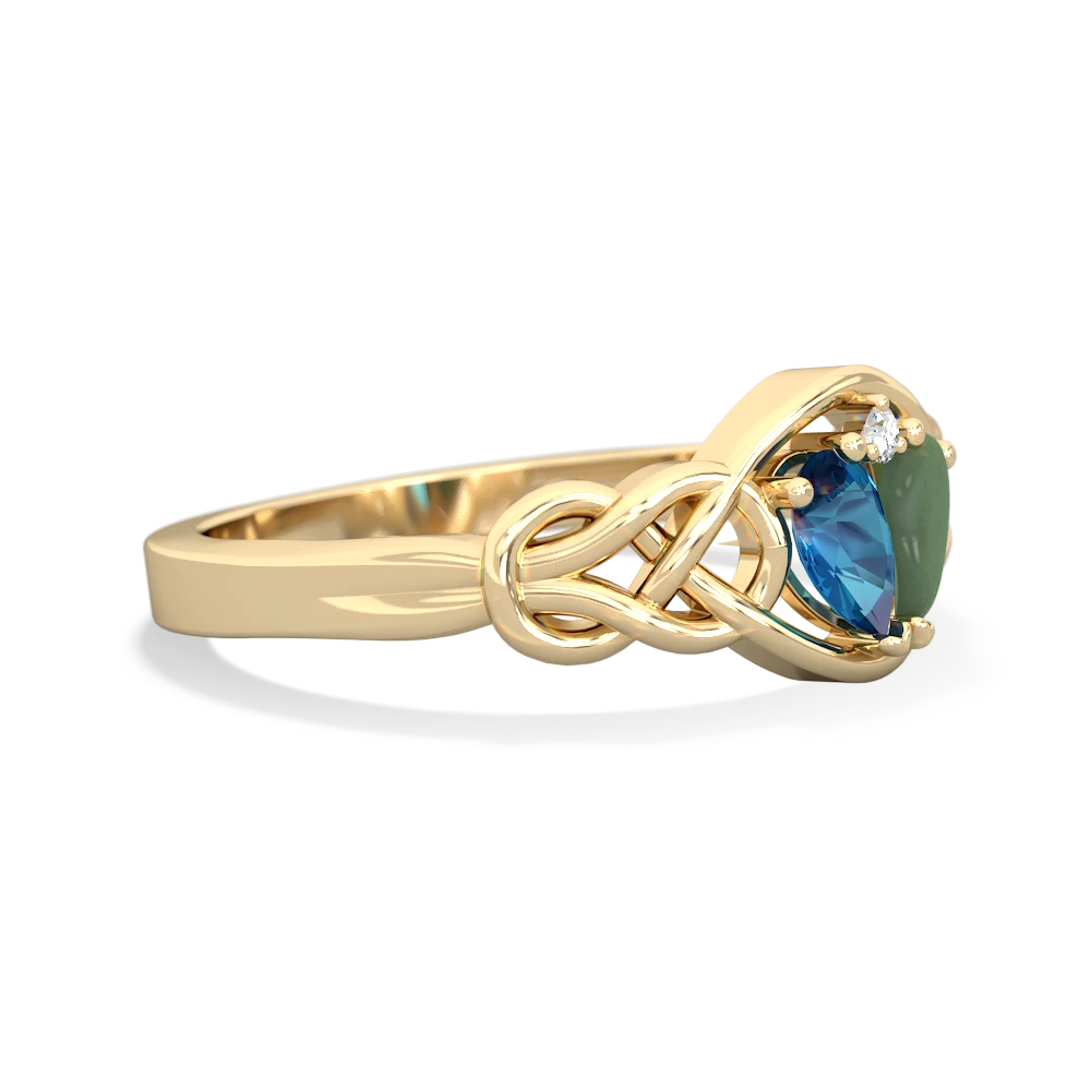 London Topaz Celtic Love Knot 14K Yellow Gold ring R5420