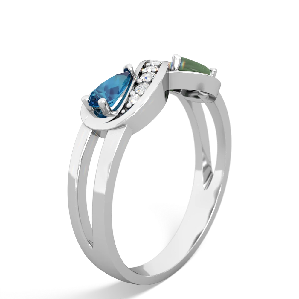 London Topaz Diamond Infinity 14K White Gold ring R5390