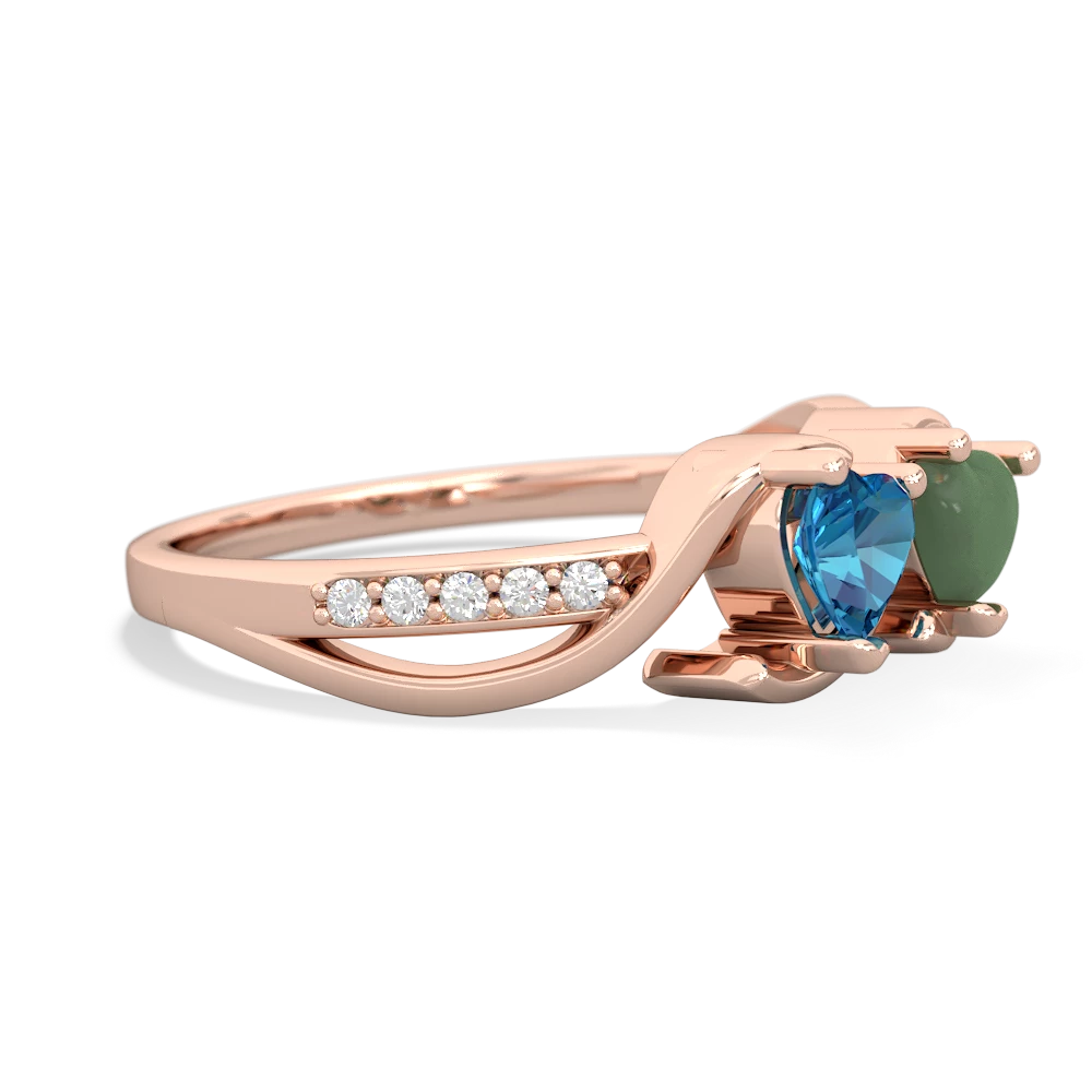 London Topaz Side By Side 14K Rose Gold ring R3090