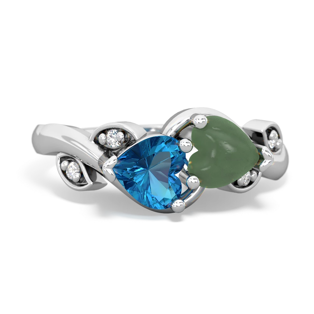 London Topaz Floral Elegance 14K White Gold ring R5790