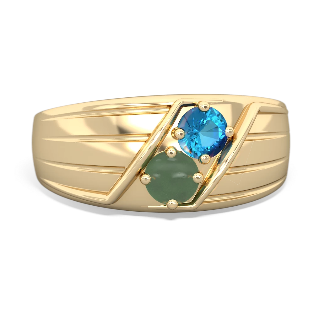 London Topaz Men's Streamline 14K Yellow Gold ring R0460