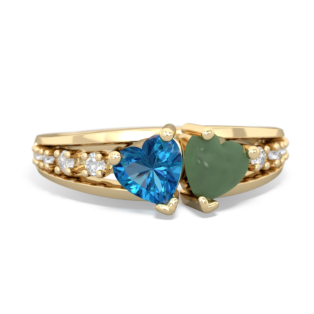 London Topaz Heart To Heart 14K Yellow Gold ring R3342