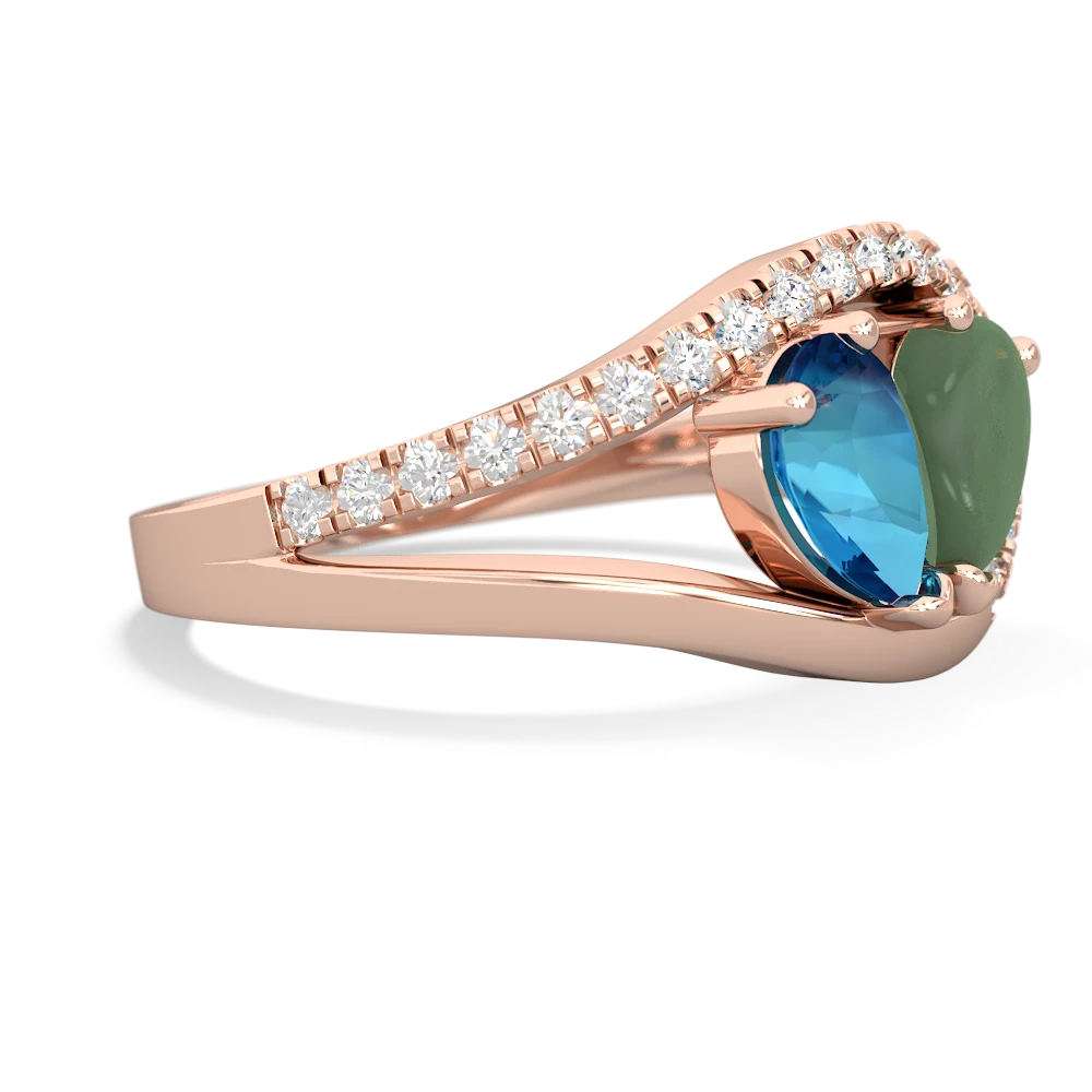 London Topaz Nestled Heart Keepsake 14K Rose Gold ring R5650