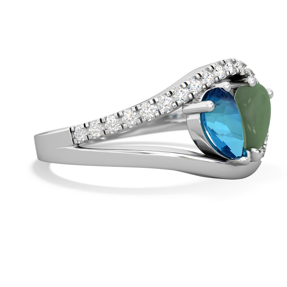 London Topaz Nestled Heart Keepsake 14K White Gold ring R5650