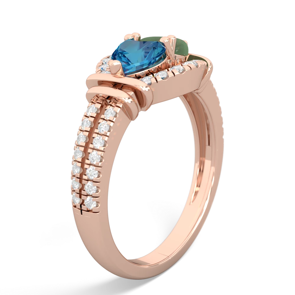 London Topaz Art-Deco Keepsake 14K Rose Gold ring R5630