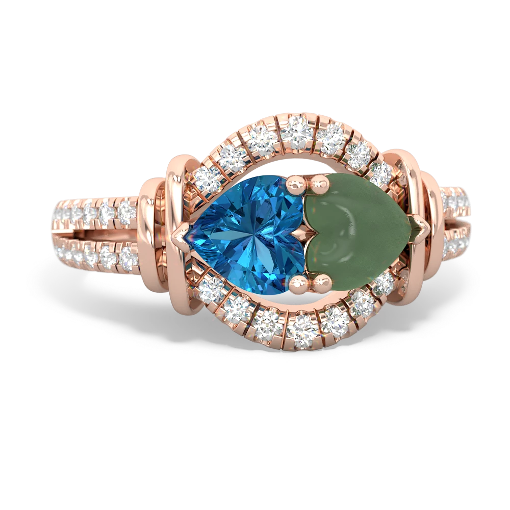 London Topaz Art-Deco Keepsake 14K Rose Gold ring R5630