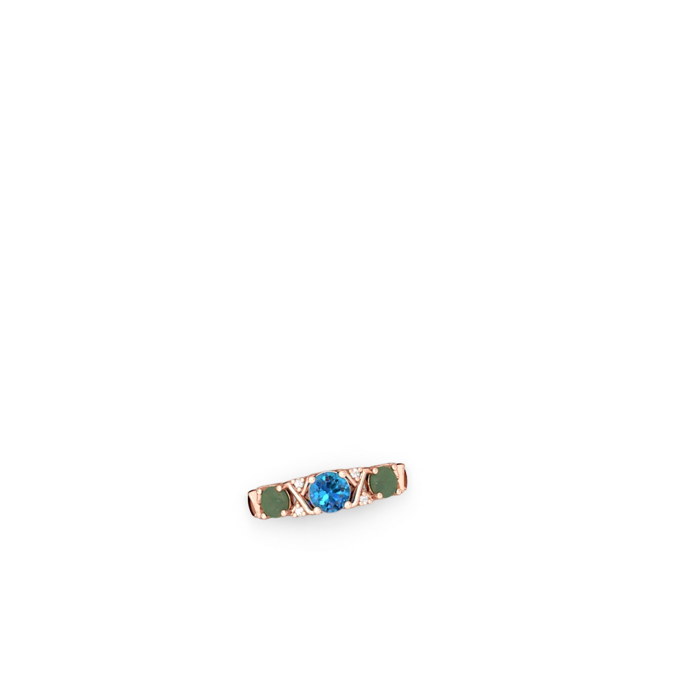 London Topaz Hugs And Kisses 14K Rose Gold ring R5016