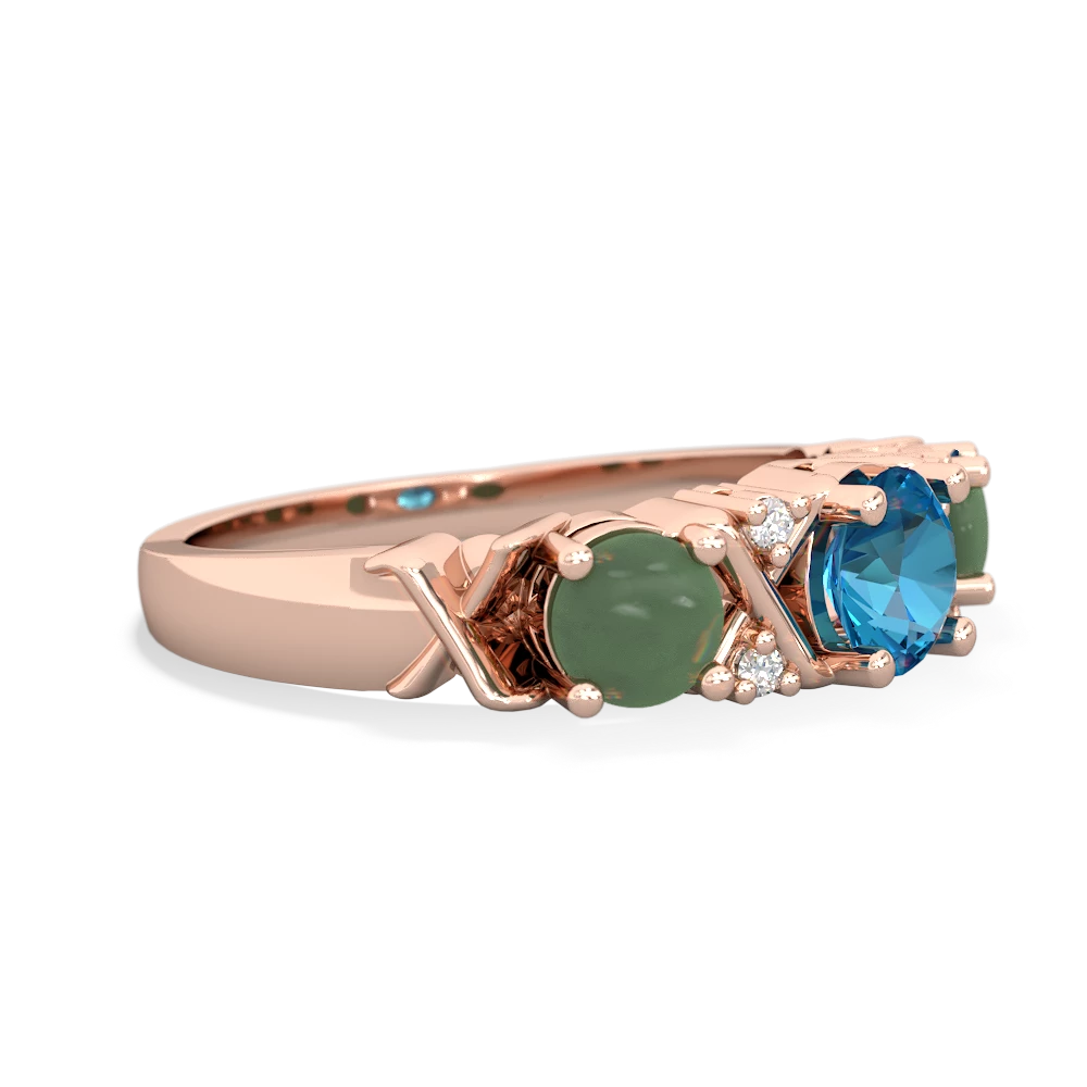 London Topaz Hugs And Kisses 14K Rose Gold ring R5016