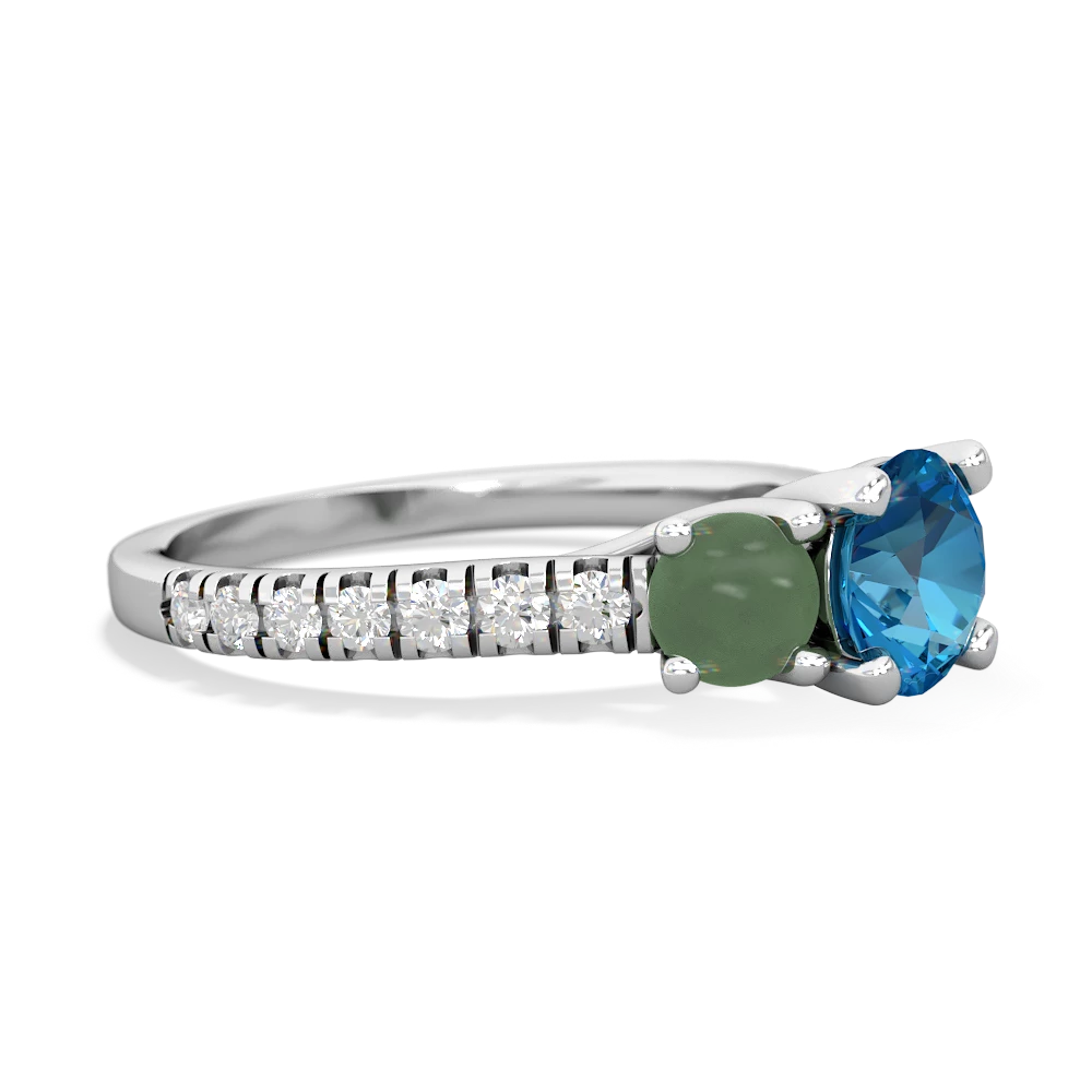 London Topaz Pave Trellis 14K White Gold ring R5500