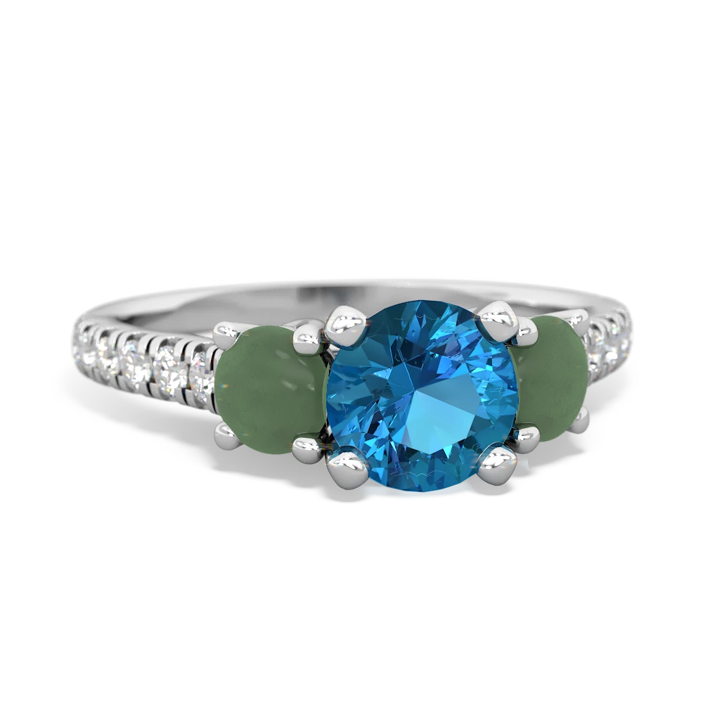 London Topaz Pave Trellis 14K White Gold ring R5500