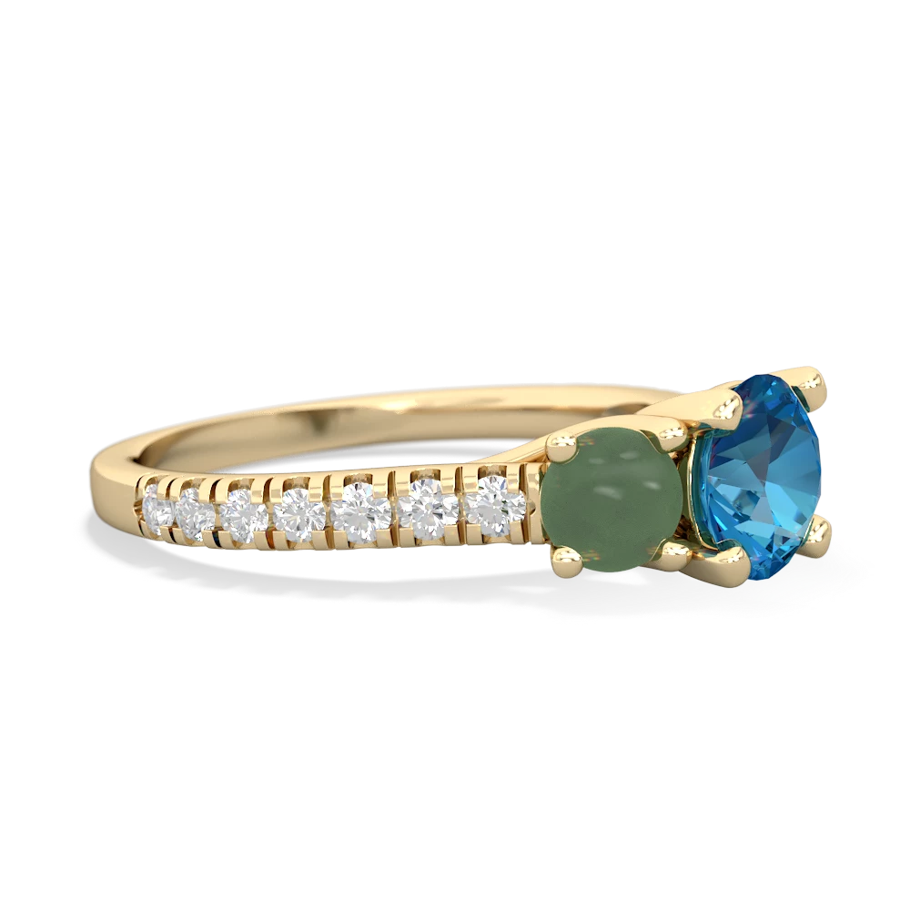 London Topaz Pave Trellis 14K Yellow Gold ring R5500