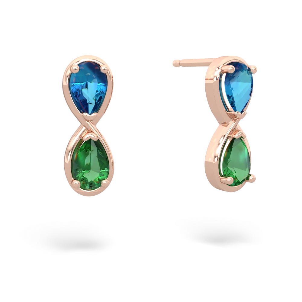 London Topaz Infinity 14K Rose Gold earrings E5050