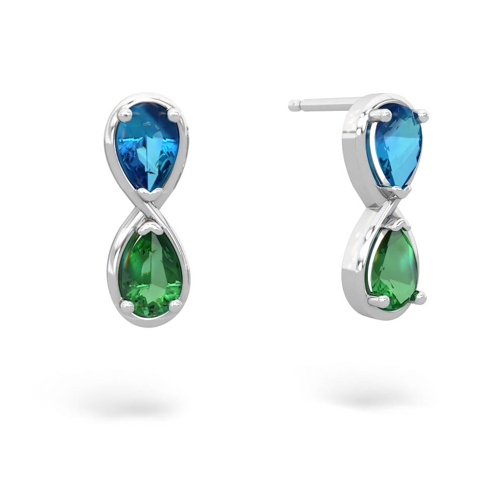 London Topaz Infinity 14K White Gold earrings E5050