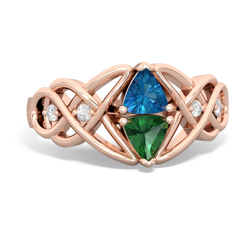 London Topaz Keepsake Celtic Knot 14K Rose Gold ring R5300