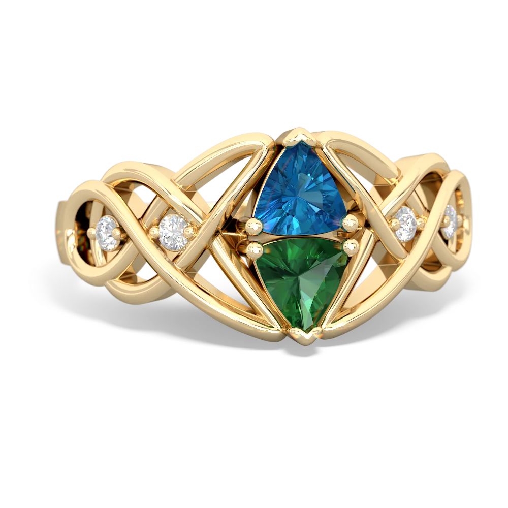 London Topaz Keepsake Celtic Knot 14K Yellow Gold ring R5300