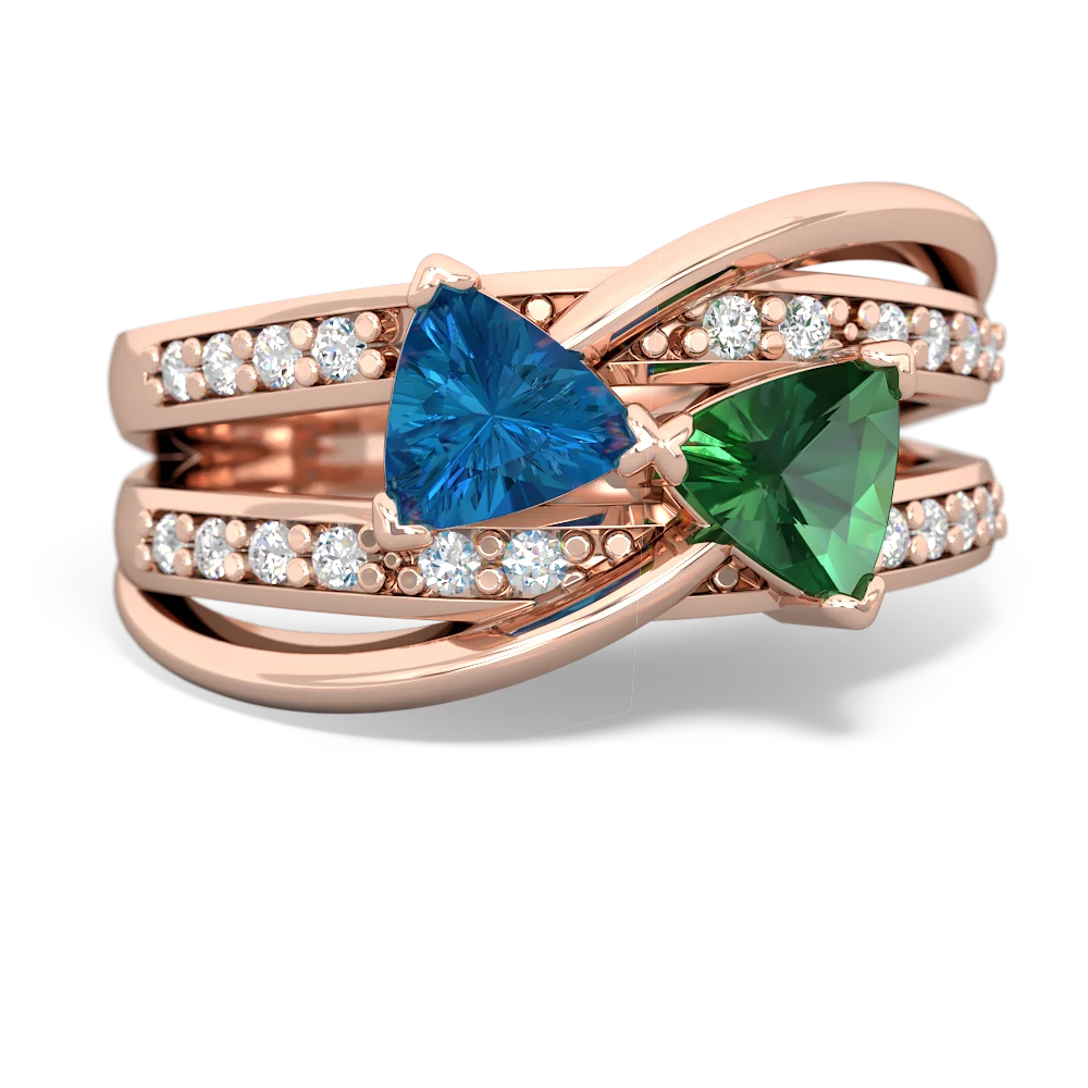 London Topaz Bowtie 14K Rose Gold ring R2360