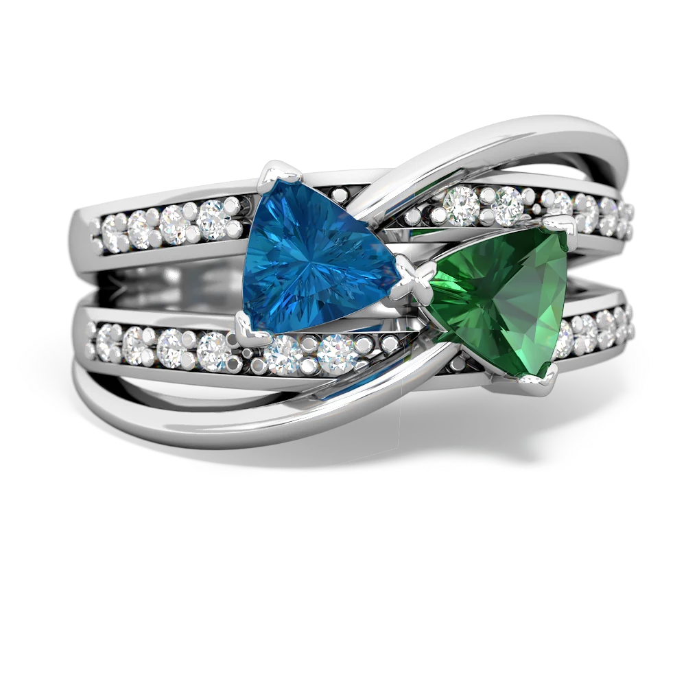 London Topaz Bowtie 14K White Gold ring R2360