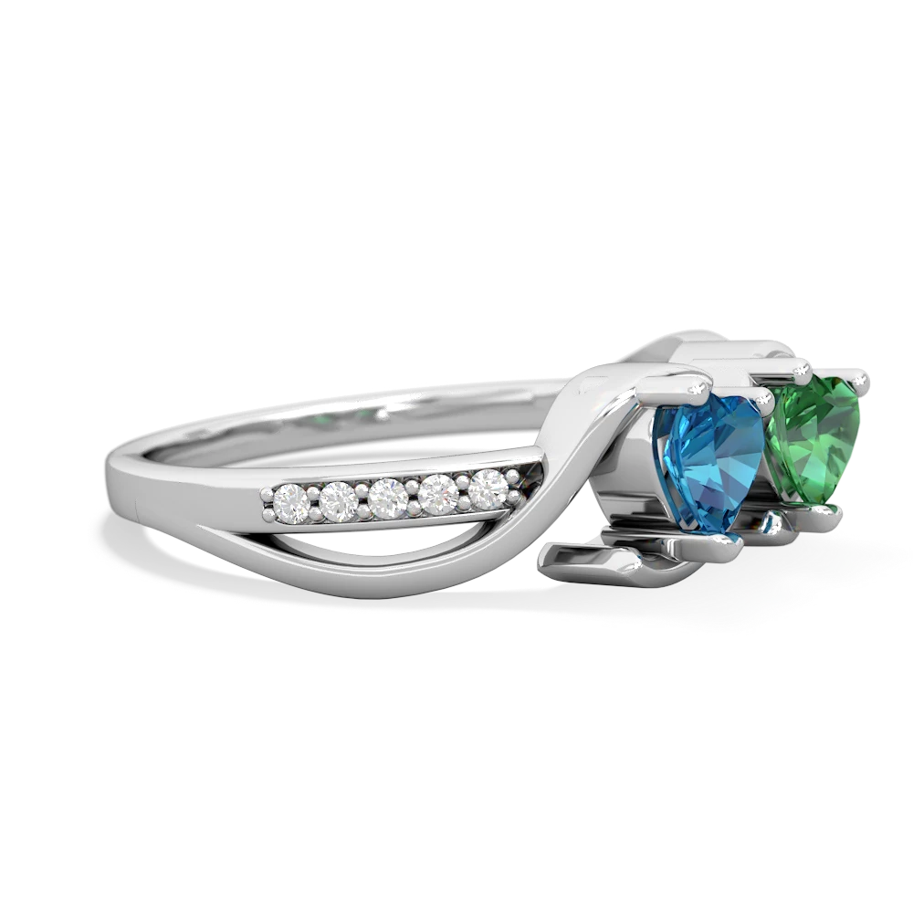 London Topaz Side By Side 14K White Gold ring R3090