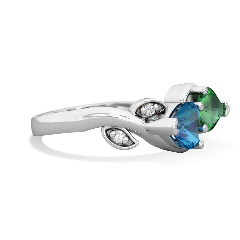 London Topaz Floral Elegance 14K White Gold ring R5790