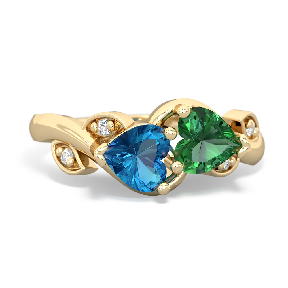 London Topaz Floral Elegance 14K Yellow Gold ring R5790