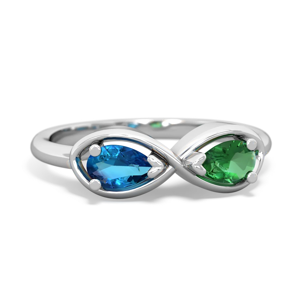 London Topaz Infinity 14K White Gold ring R5050