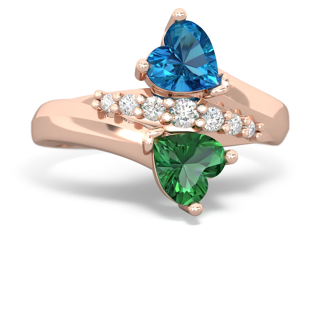 London Topaz Heart To Heart 14K Rose Gold ring R2064